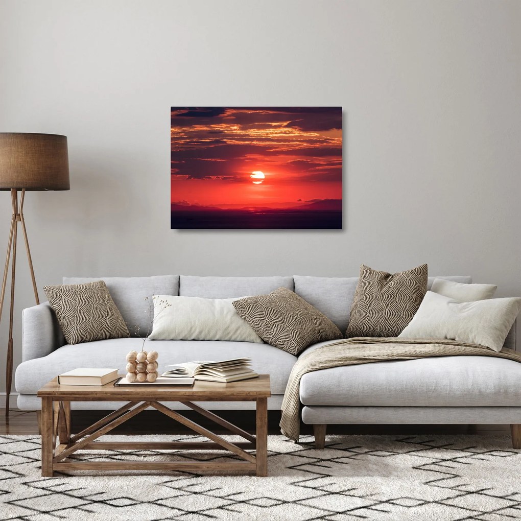 Sklenený obraz farebného slnka (70x50 cm)