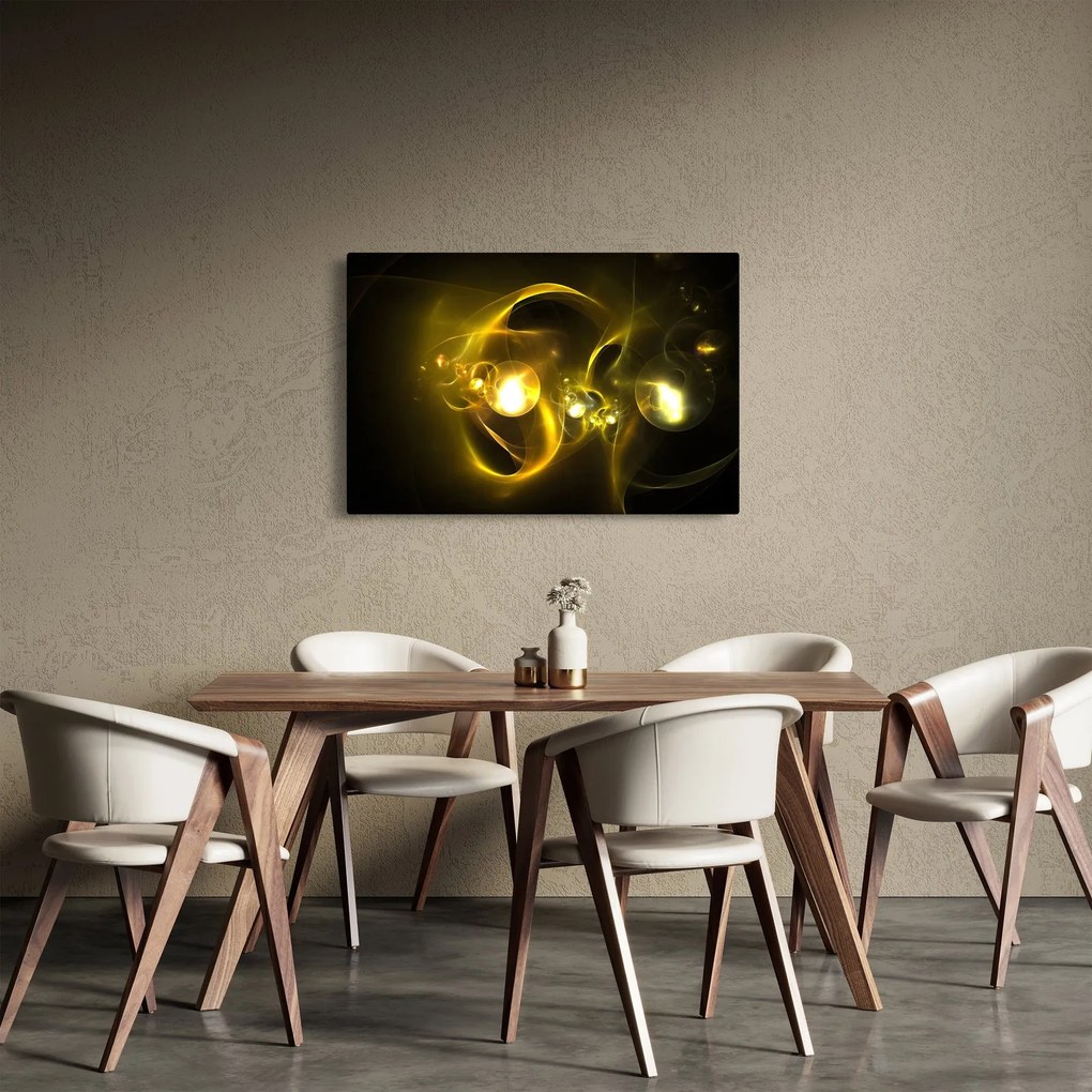 Abstraktný obraz žltých gulí (90x60 cm)