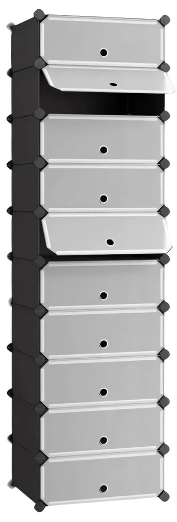 Hogler 3405 Variabilný policový systém 10 políc 180 x 47 x 37 cm, čierna farba