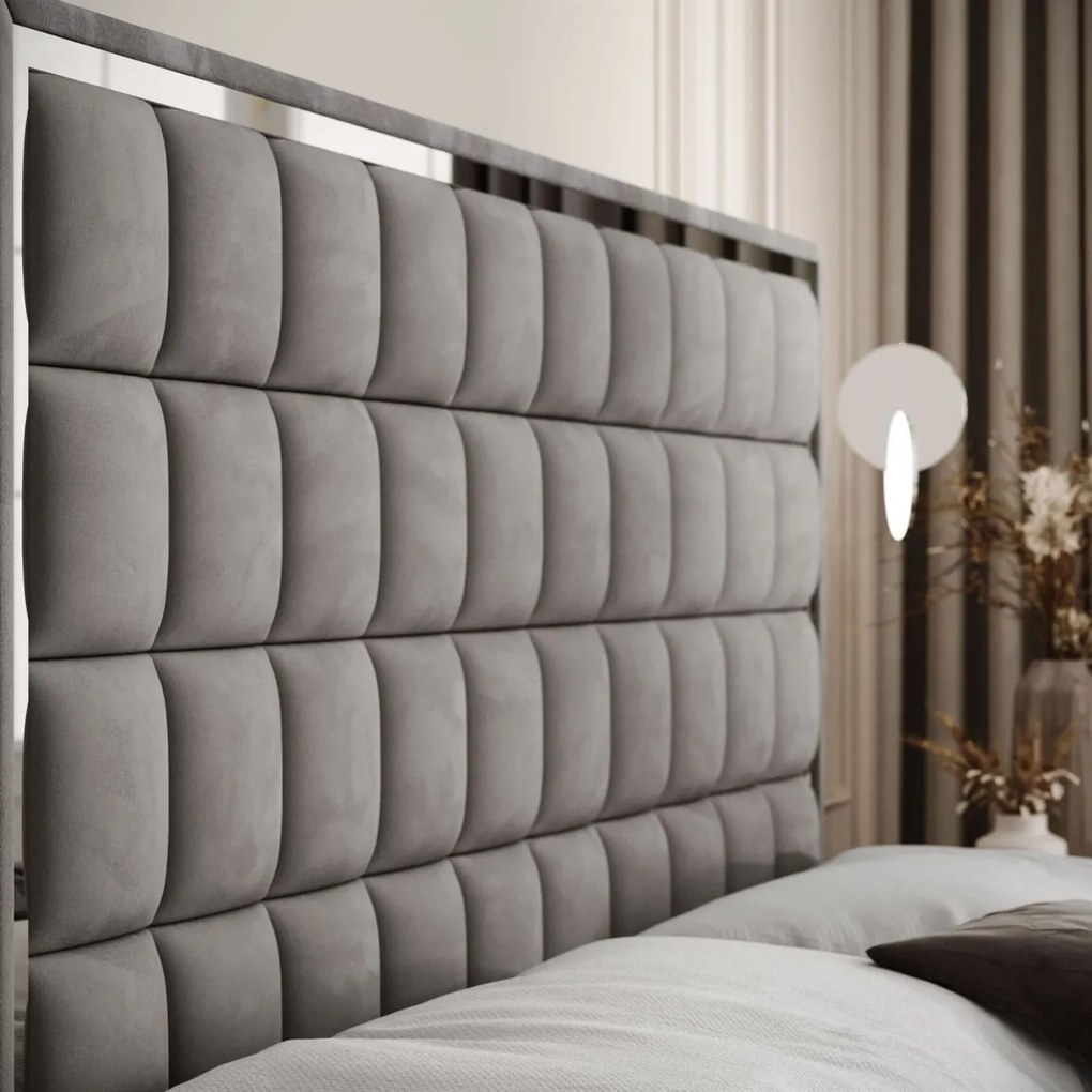 VYSOKÁ ČALÚNENÁ POSTEĽ NOEMI SILVER 140X200 ROYAL VELVET 250