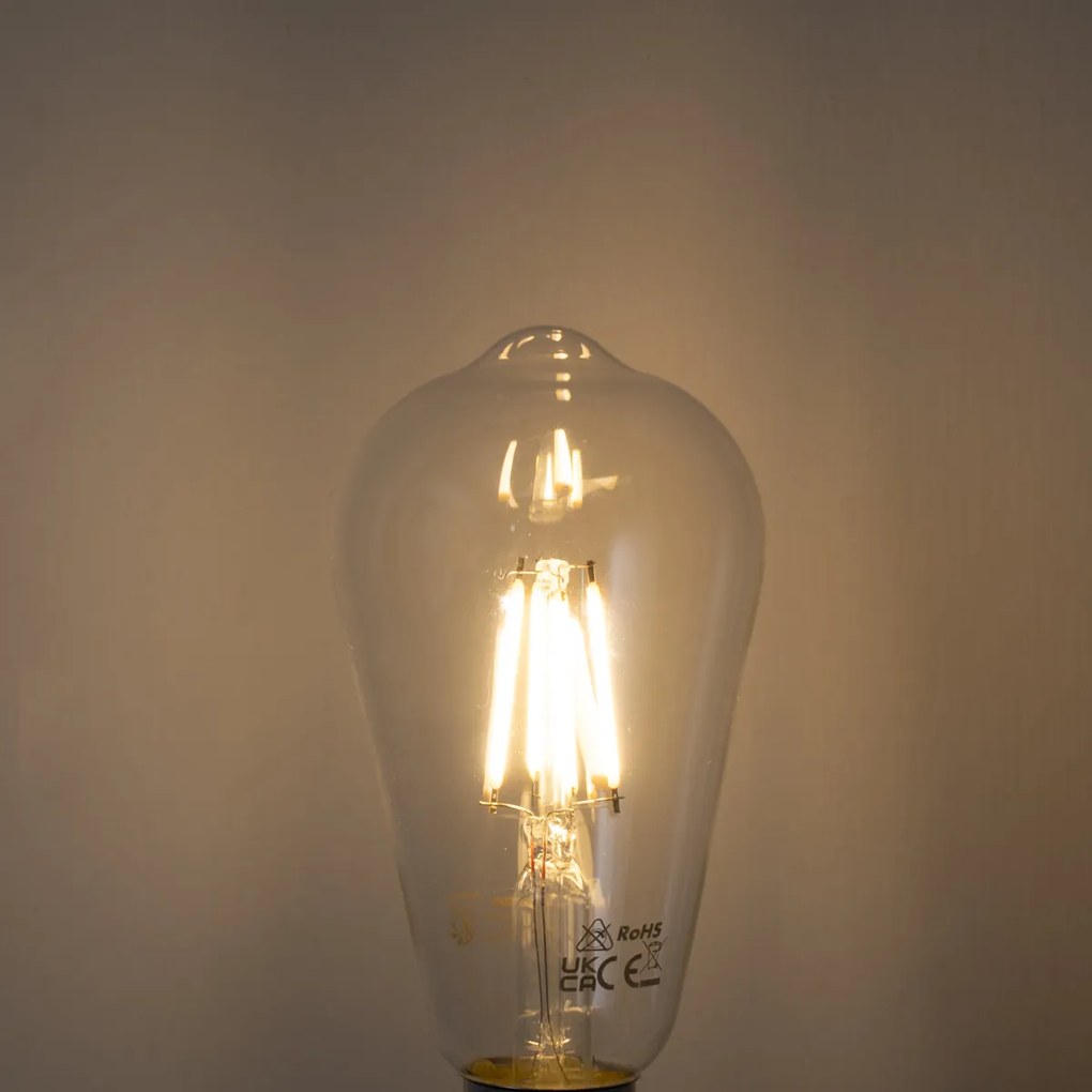 Sada 5 LED filamentových žiaroviek E27 ST64 čírych 4W 470 lm 2700K