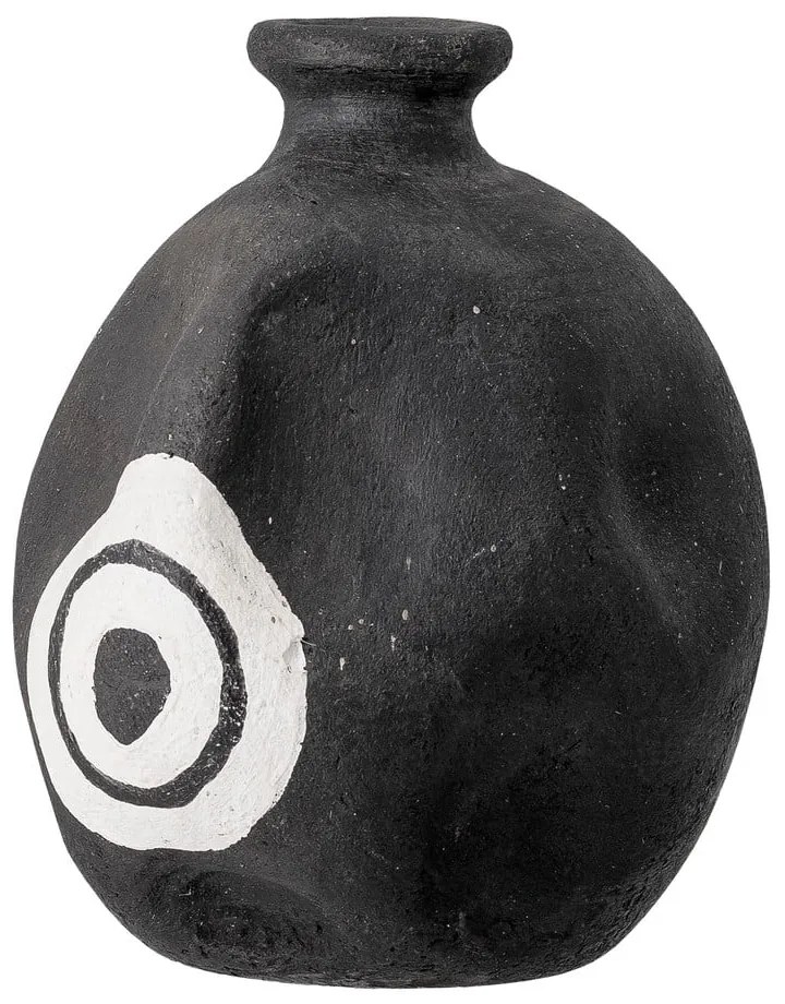 Čierna dekoratívna váza z terakoty Bloomingville Mika, výška 14 cm