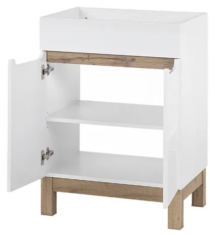 Komplet nábytku do kúpeľne Bali White 60 cm - Dub wotan / Biely lesk
