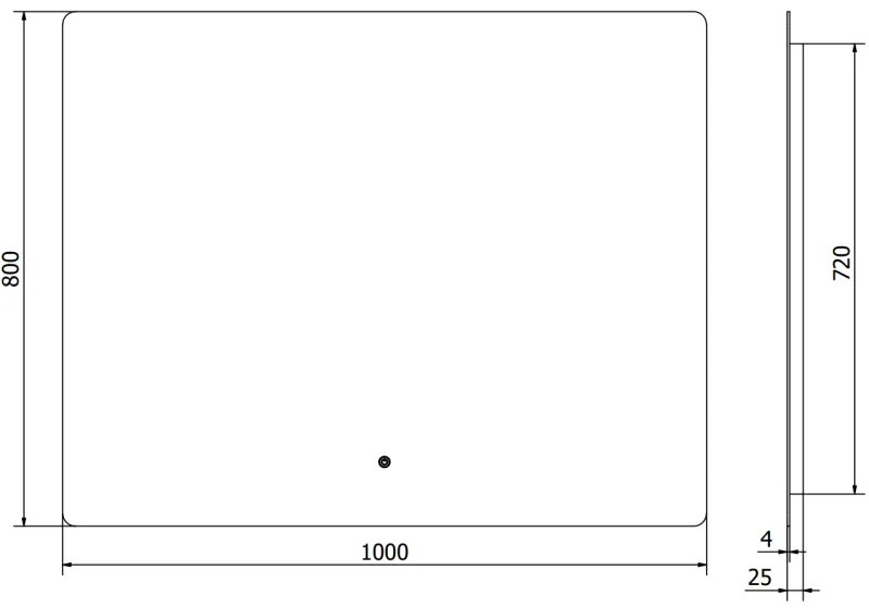 Mexen Sun, LED kúpeľňové zrkadlo s podsvietením 100x80 cm, 6000K, ochrana proti zahmlievaniu, 9807-100-080-611-00