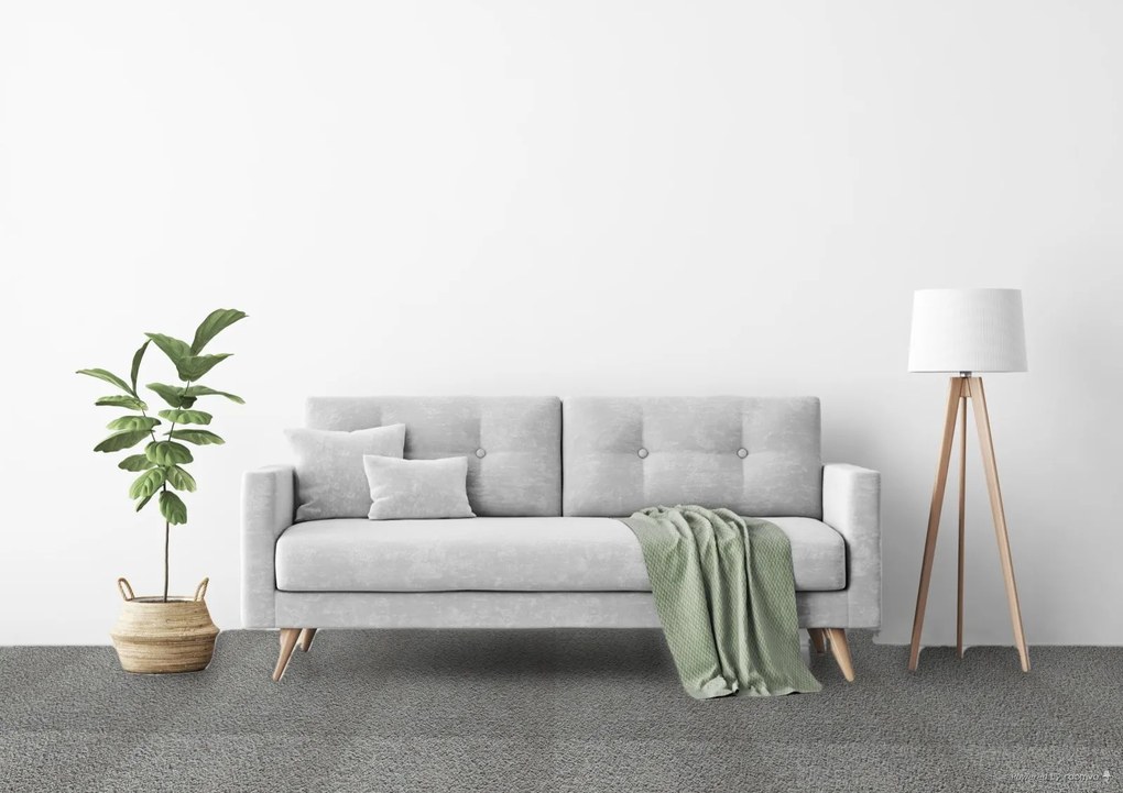 Koberec metráž La Scala 6952, na mieru, šíře 4m, šedá, twinback (filc+juta), obchodné priestory, ITC