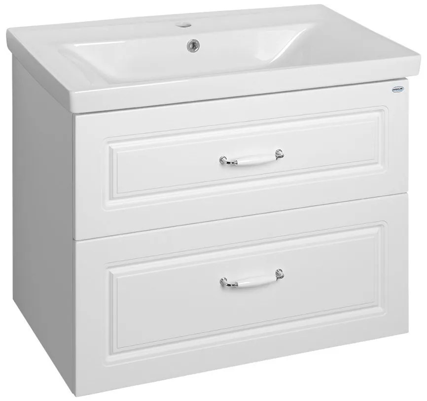 Aqualine Aqualine, FAVOLO umývadlová skrinka 76,5x60x44,6 cm, biela mat, FV280