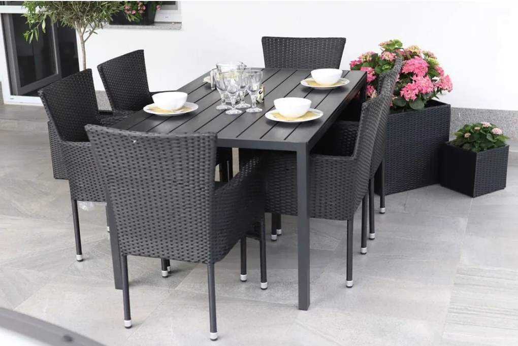 Záhradná zostava 6+1 NORIMBERG, čierny antracit