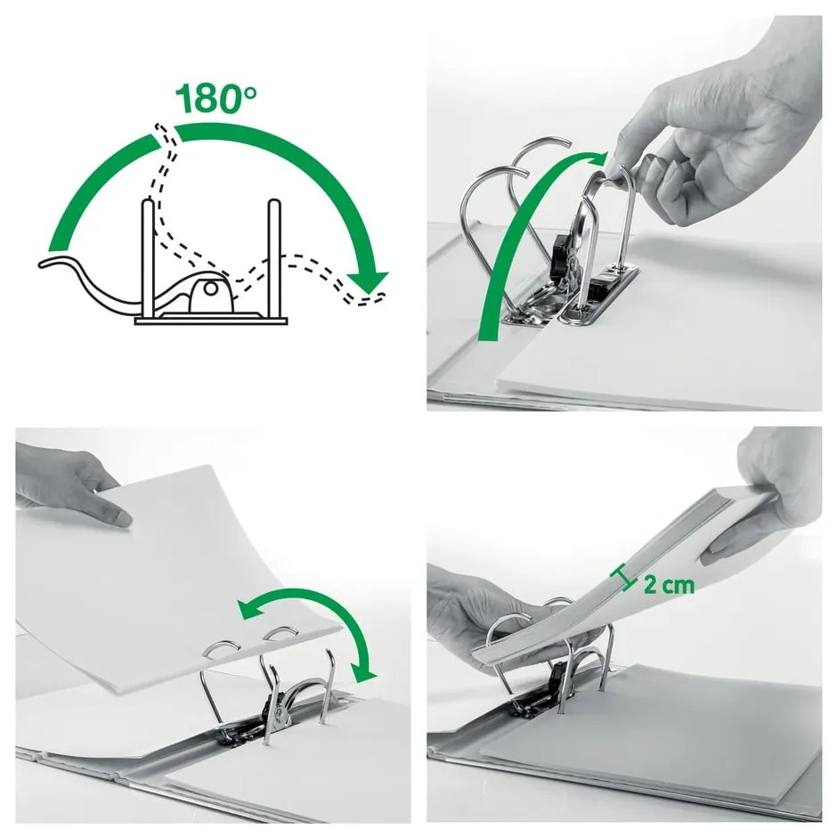 Čierný mobilný zaraďovací blok Leitz 180° Active WOW, 75 mm