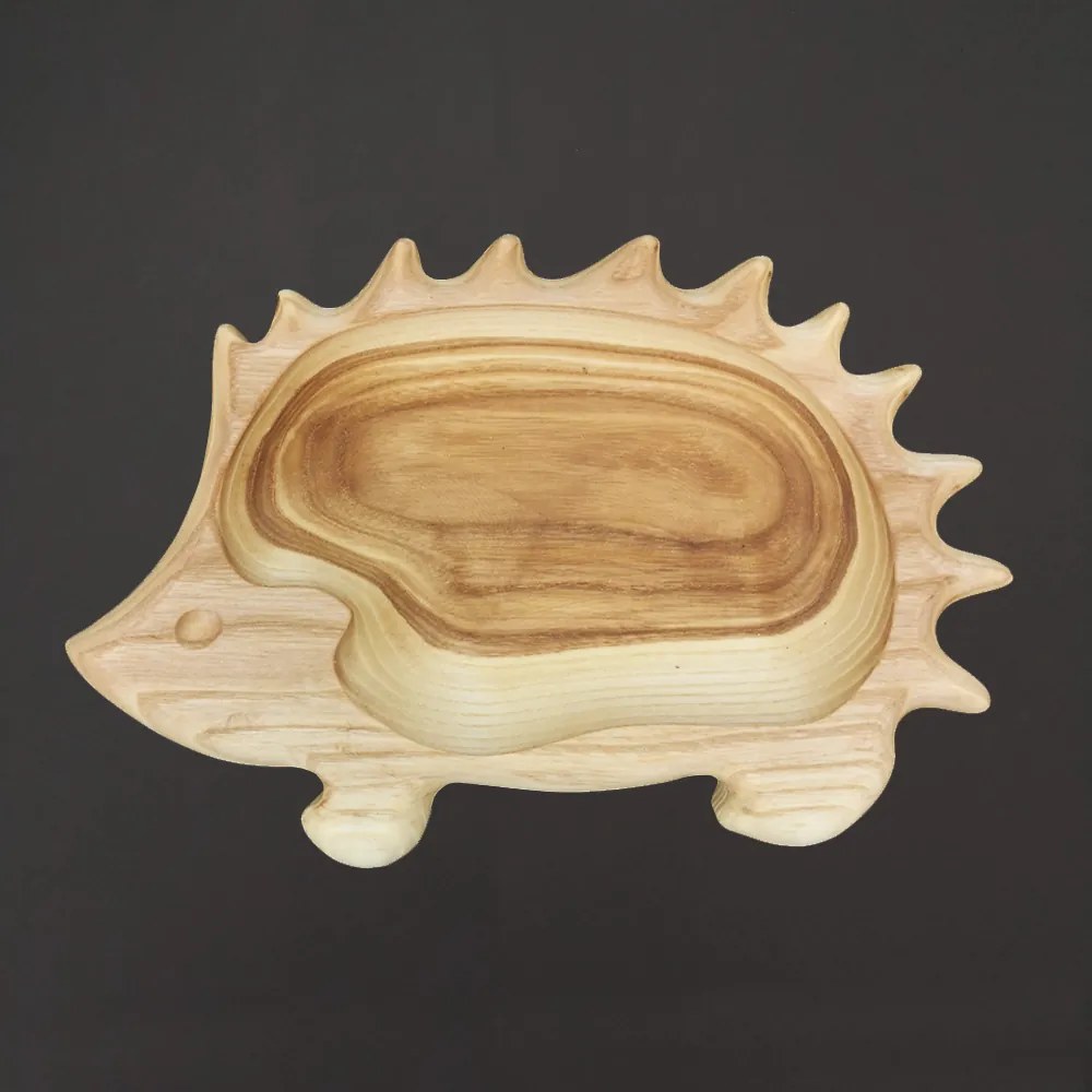 AMADEA Drevená miska ježko, masívne drevo, 21 cm