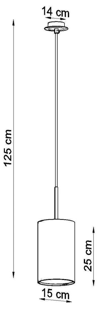 Závesné svietidlo Otto, 1x čierne textilné tienidlo, (fi 15 cm)