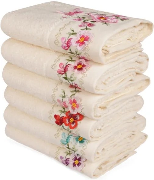 Sada 6 uterákov z čistej bavlny Promises, 50 x 90 cm