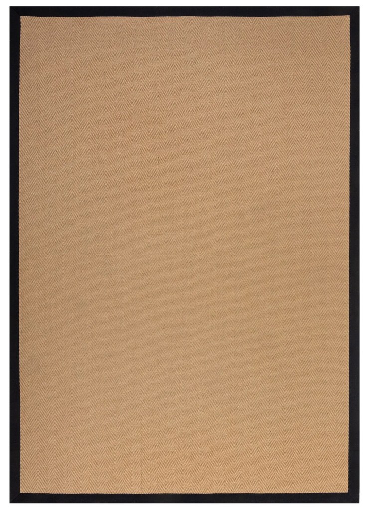 Kusový koberec Herringbone Border Kira Black, 160x230, béžová, chodba / predsieň, Flair Rugs