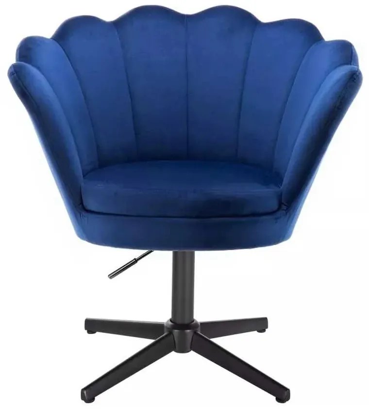 LuxuryForm DESIGN Kreslo FREY VELUR na čiernom kríži - modré