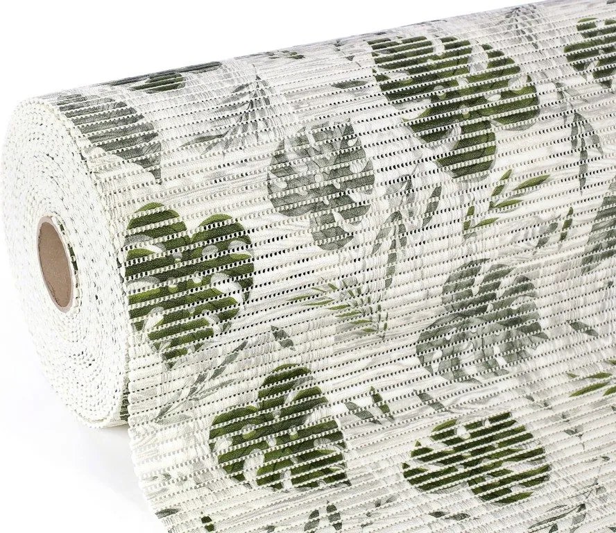 Škodák Kúpeľňová penová rohož – predložka – vzor 09 Listy izbových rastlín – metráž šírka 65cm