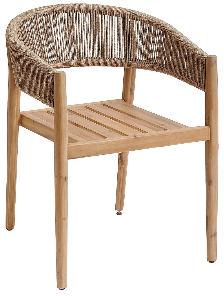 DEOKORK Luxusné jedálenské kreslo z akácie NAUTICA (natural)