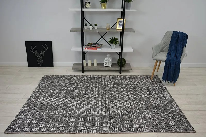 Šnúrkový koberec SIZAL LOFT 21145 BOHO slonovinová kosť - sivý