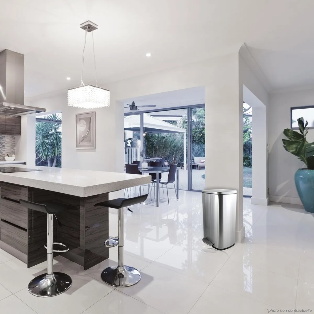 Spirella Pedálový odpadkový kôš soft-close Akira 50 l, brúsená nehrdz. oceľ, 50 l