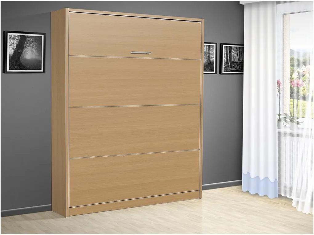 Nabytekmorava Sklápacia posteľ VS 3054 P - 200x120 cm farba lamina: dub sonoma tmavá/biele dvere