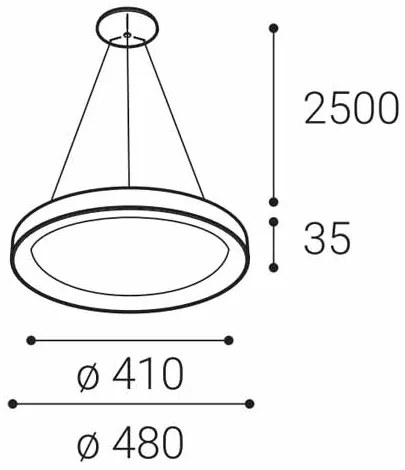 LED2 BELLA SLIM 48 P-Z, W DIM 38W 2CCT 3000K/4000K 3271851D