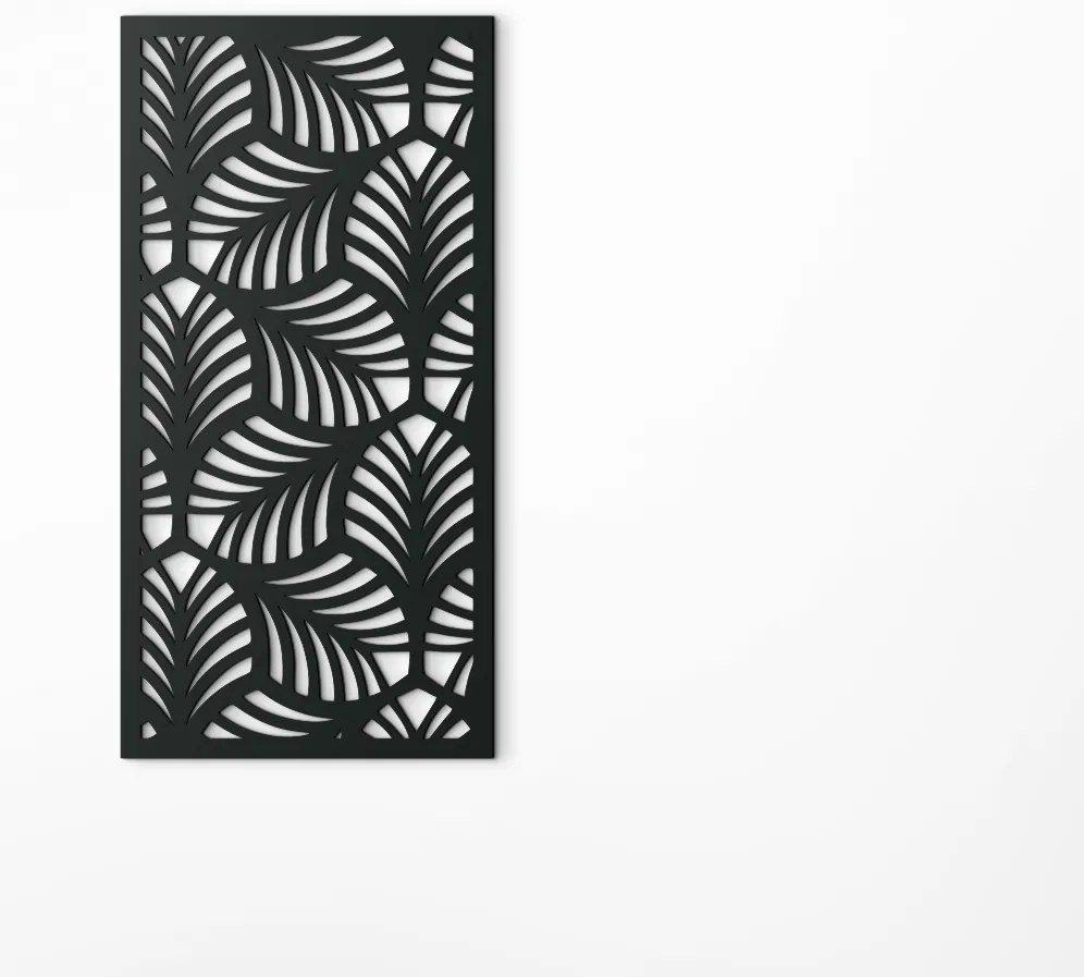 drevko Obraz na stenu Palmové listy 3D Rozmer obrazu: 44,5 x 22 cm, Farba dekorácie: Čierna