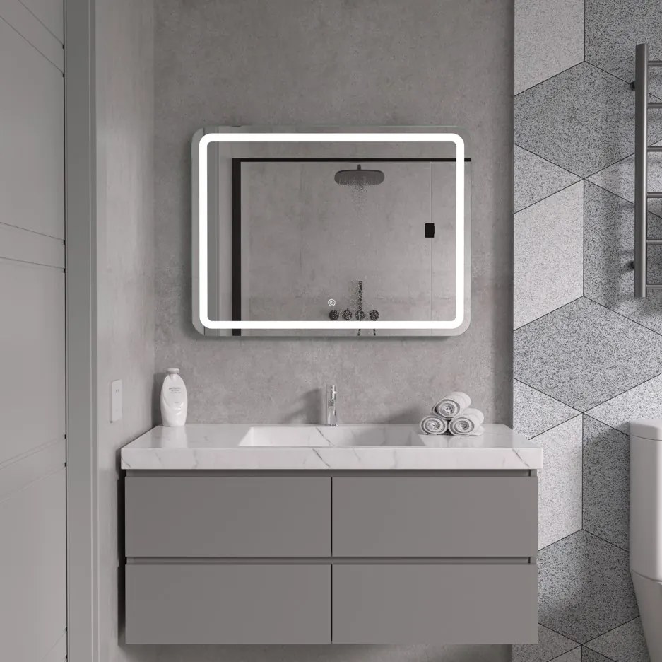 Erga Isabella, LED zrkadlo 80x60cm, 2185 lm, 6500K, predné/zadné osvetlenie, ERG-V01-129-8060-00