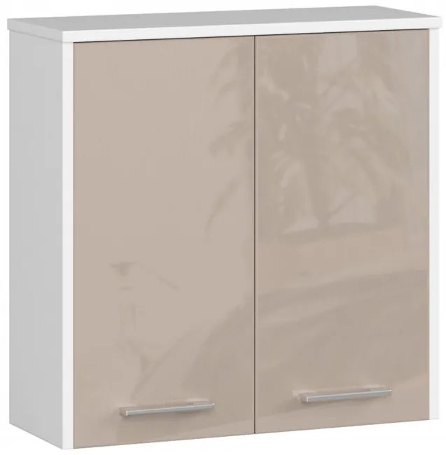 Kúpeľňová skrinka FIN W 60 cm 2D biela / cappuccino, lesk