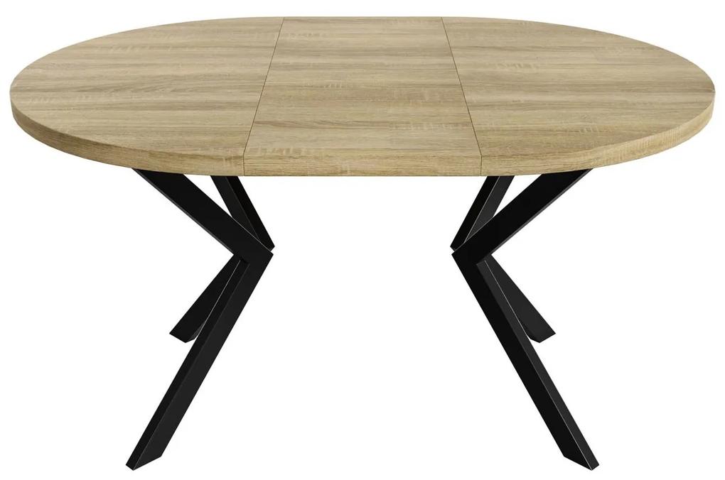 Okrúhly rozkladací jedálensky stôl MARION 100 - 176 cm šedá Farba nôh: Čierna