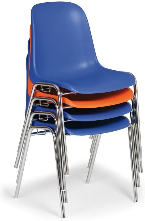 Plastová jedálenská stolička ELENA, čierna, chrómované nohy