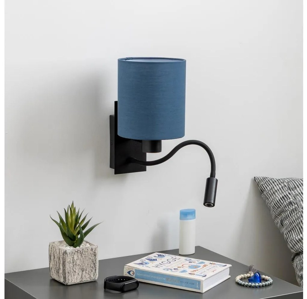Brilagi - LED Nástenná lampa NUBILA 1xE27/25W/230V+ LED/3W čierna/tmavomodrá
