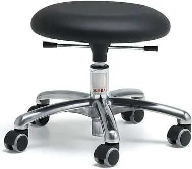 Mobilná stolička BETA, výška 300-380 mm, umelá koža, čierna