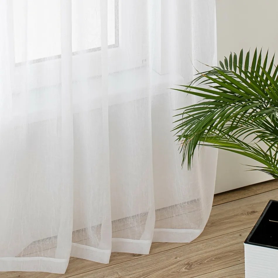 Homede Záclona Kresz Eyelets silver, biela, 140 x 290 cm