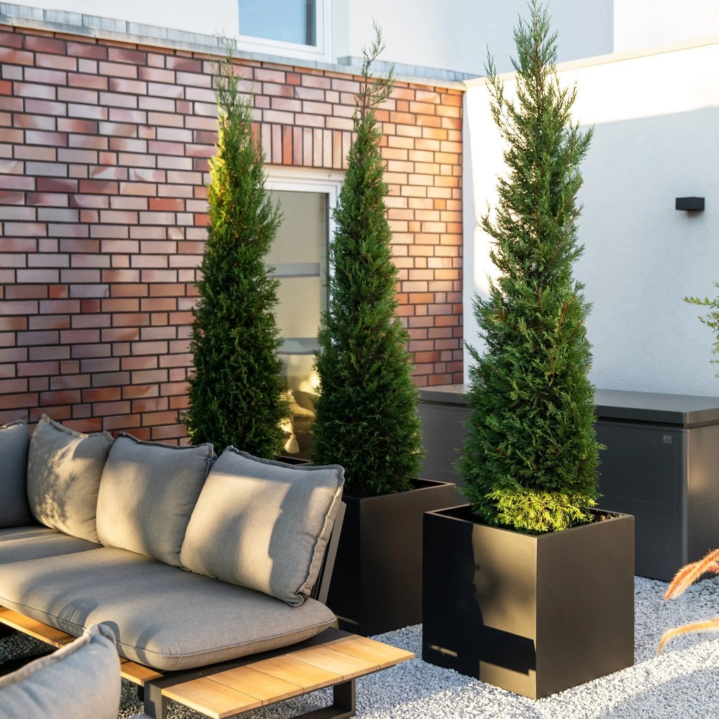 Kvetináč BLOCK, sklolaminát, 50x50x50 cm, antracit