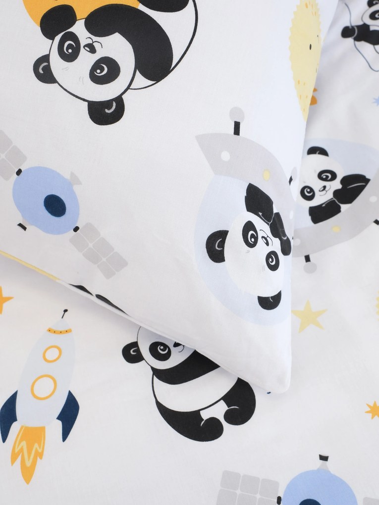 Bavlnené obliečky Renforcé do postieľky - Vesmírna panda 100 × 135 cm, 40 x 60 cm