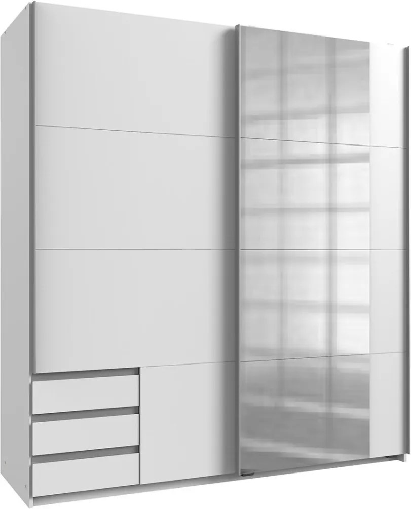 Šatníková skriňa Emden, 179 cm, biela