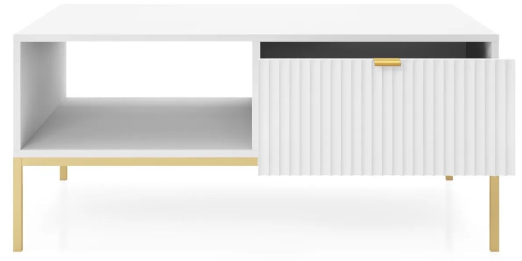 Konferenčný stolík Nova 104 cm biely/zlatý