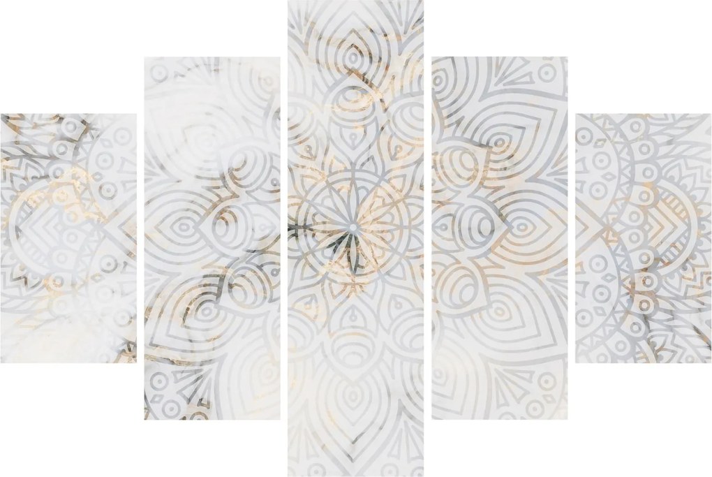 Obraz bielej mandaly (150x105 cm)