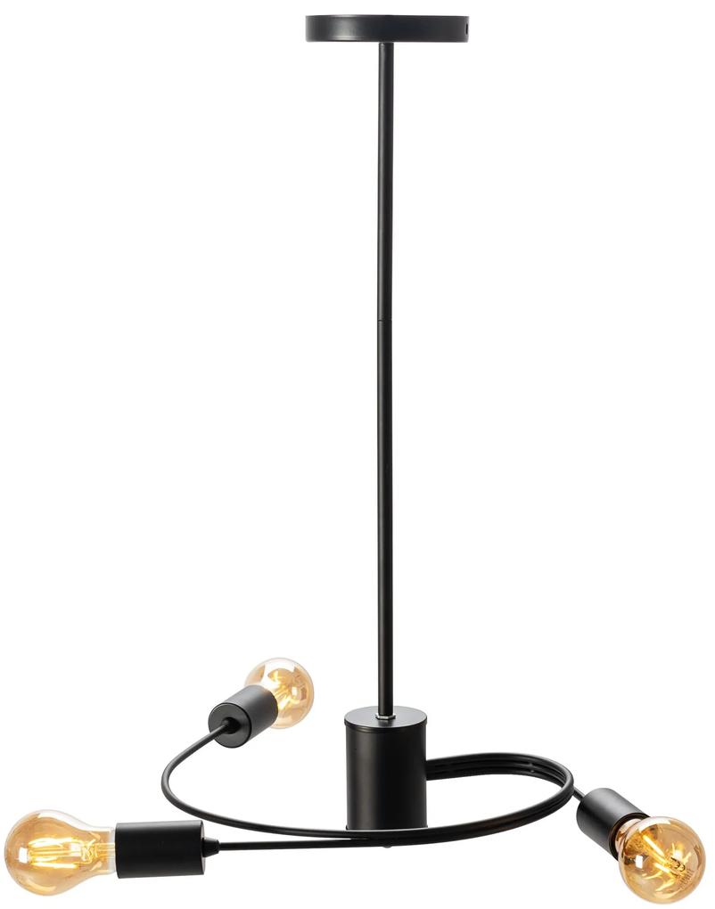Toolight - Stropná lampa 3xE27 60W APP740-3CP, čierna, OSW-01105