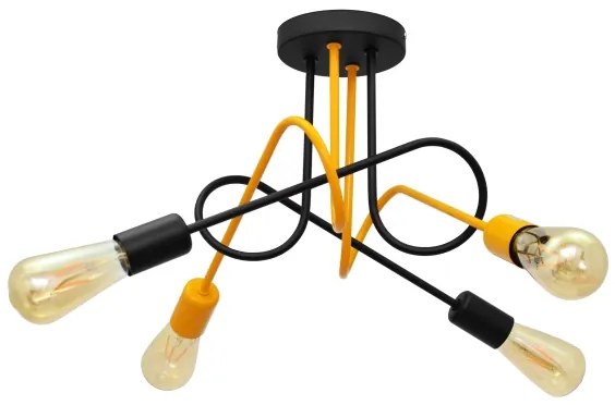 Prisadený luster OXFORD 4xE27/15W/230V čierna/žltá