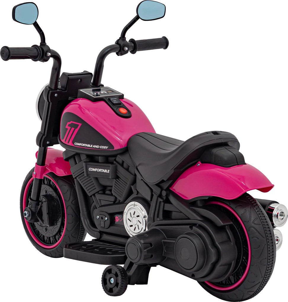 Ramiz Chopper FASTER batériová motorka pre deti Ružová + FM rádio + Audio panel + LED