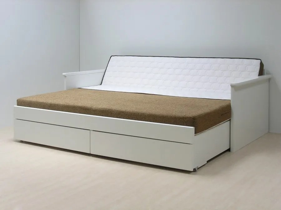 BMB TANDEM JORA s roštom a úložným priestorom 90 x 200 cm - rozkladacia posteľ z lamina bez podrúčok, lamino