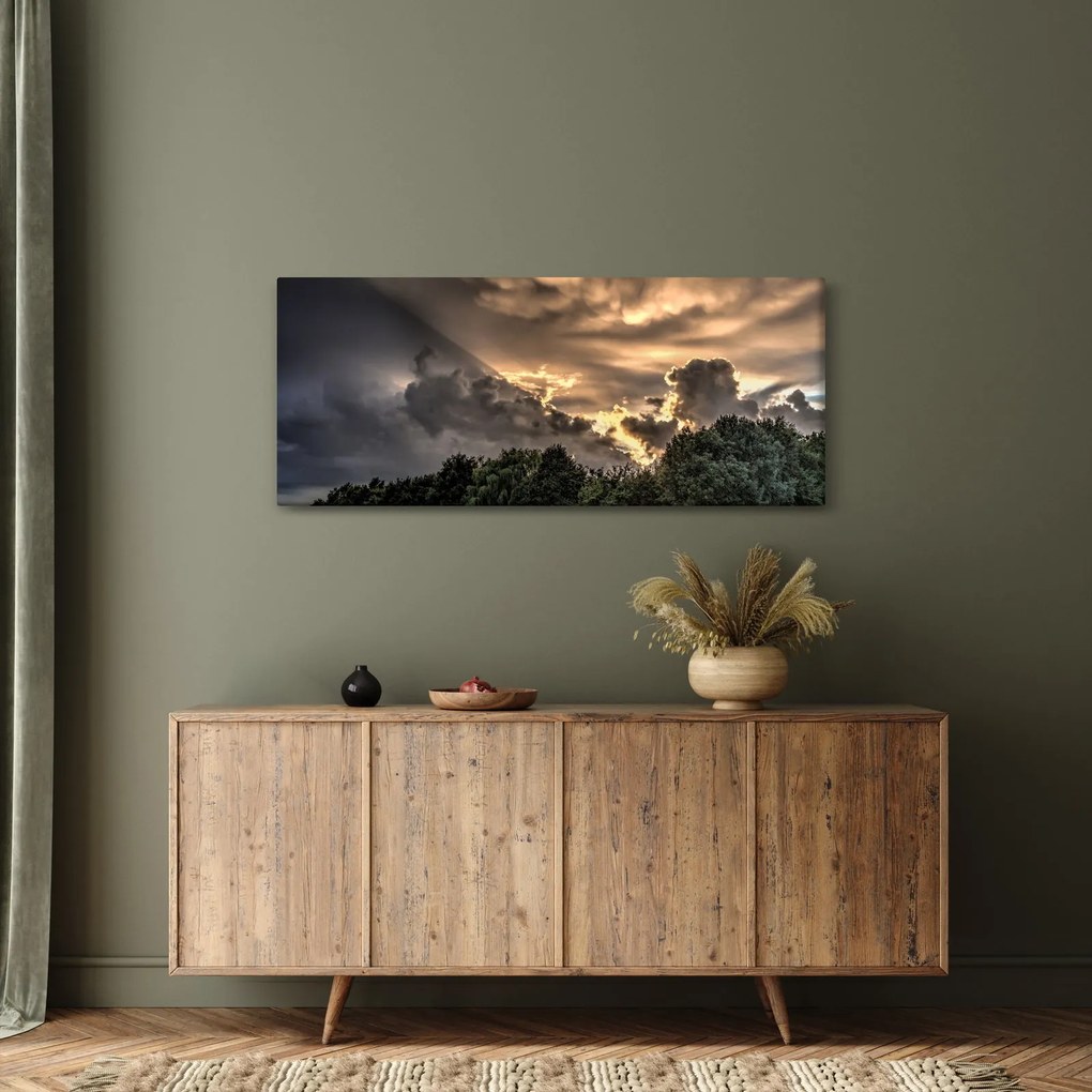 Obraz mračien a lesa (120x50 cm)