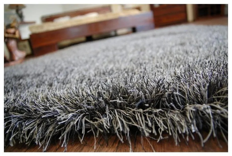 Luxusný kusový koberec Shaggy Love čierny 80x150cm