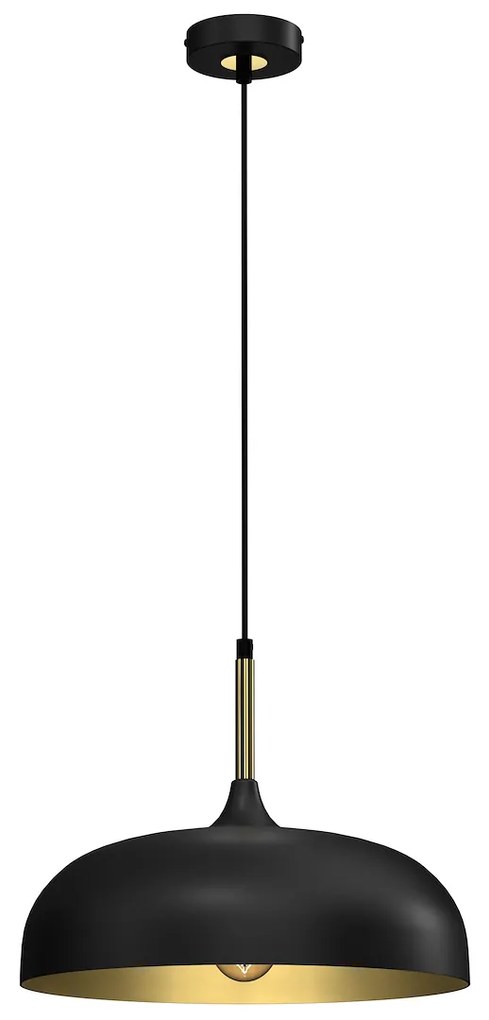 Závesné svietidlo Lincoln, 1x zlaté/čierne kovové tienidlo, (fi 35cm), b/g