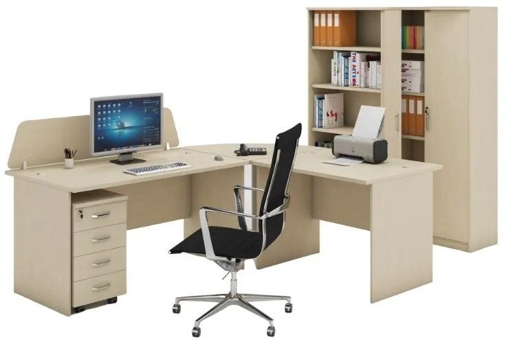Zostava kancelárskeho nábytku MIRELLI A+, typ A, nadstavba, breza