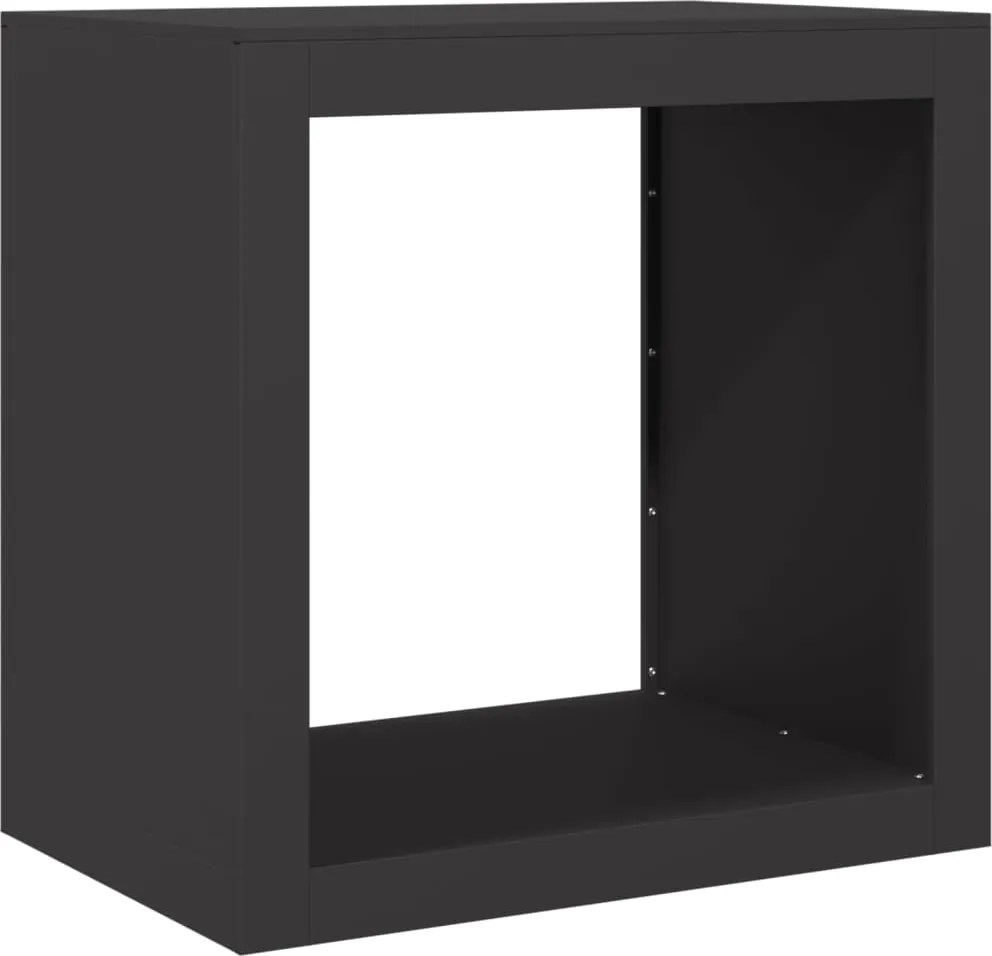 vidaXL Regál na krbové drevo, čierny 60x40x60 cm, oceľ