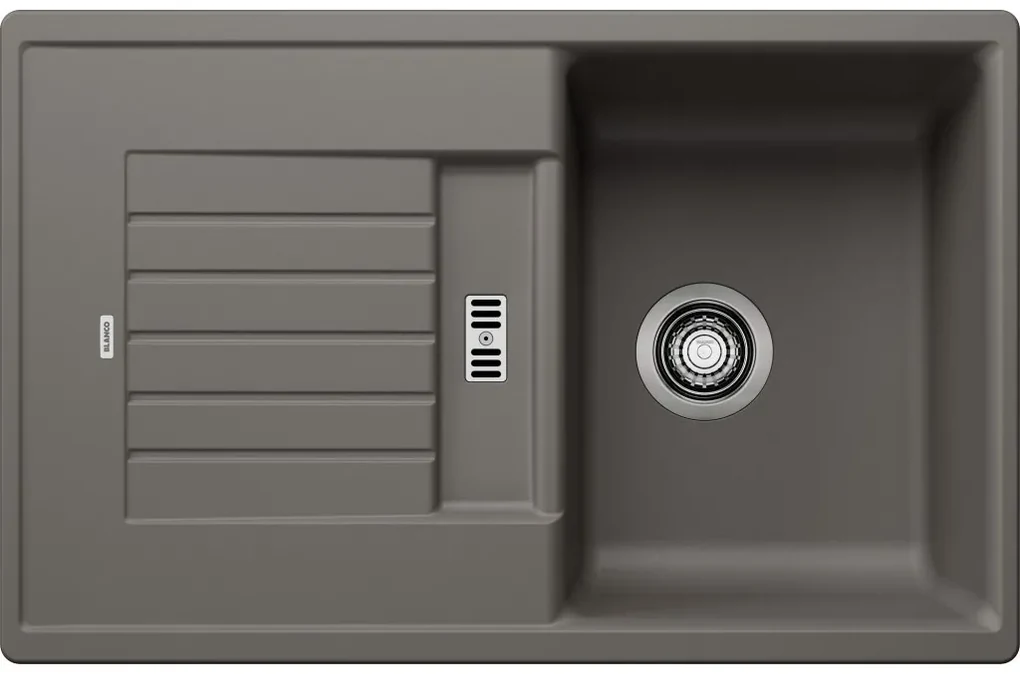 Blanco Zia 45 S Compact, silgranitový drez 680x500x190 mm, 1-komorový, sivá vulkán, BLA-527380