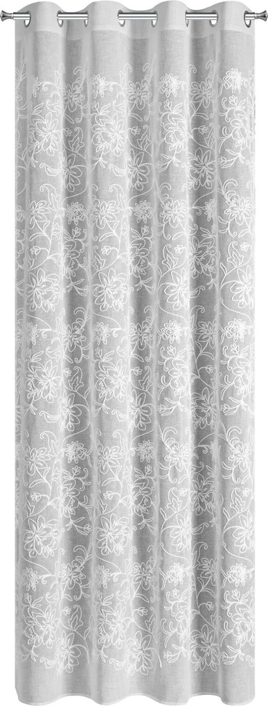 ZÁVES NA KRÚŽKOCH LILY 140X250 CM BIELA