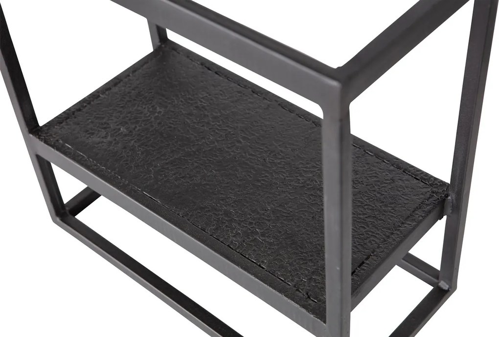 Kovová polica CASTO 40x40 cm, čierna