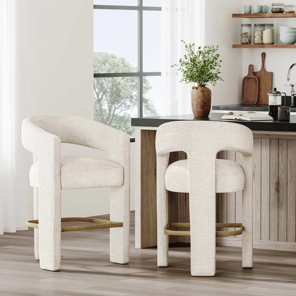 Designová barová židle Leith světle béžová