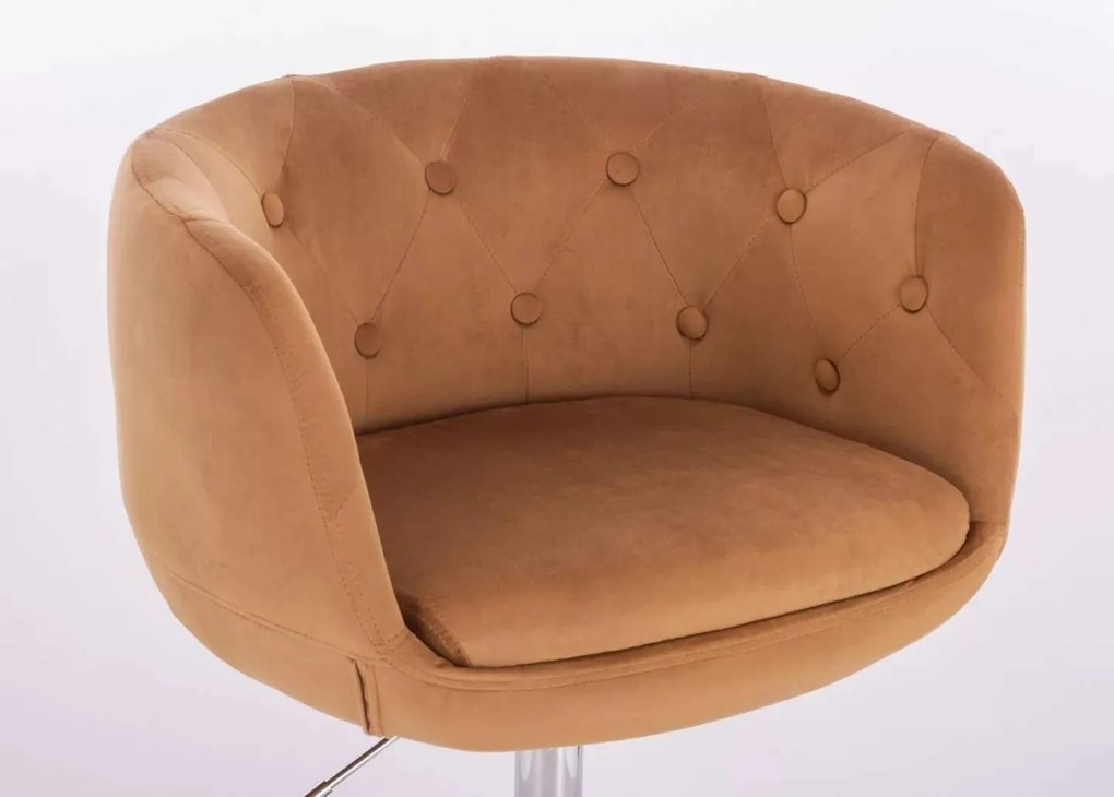 LuxuryForm DESIGN Kreslo MONTANA VELUR na čiernom kríži - hnedé